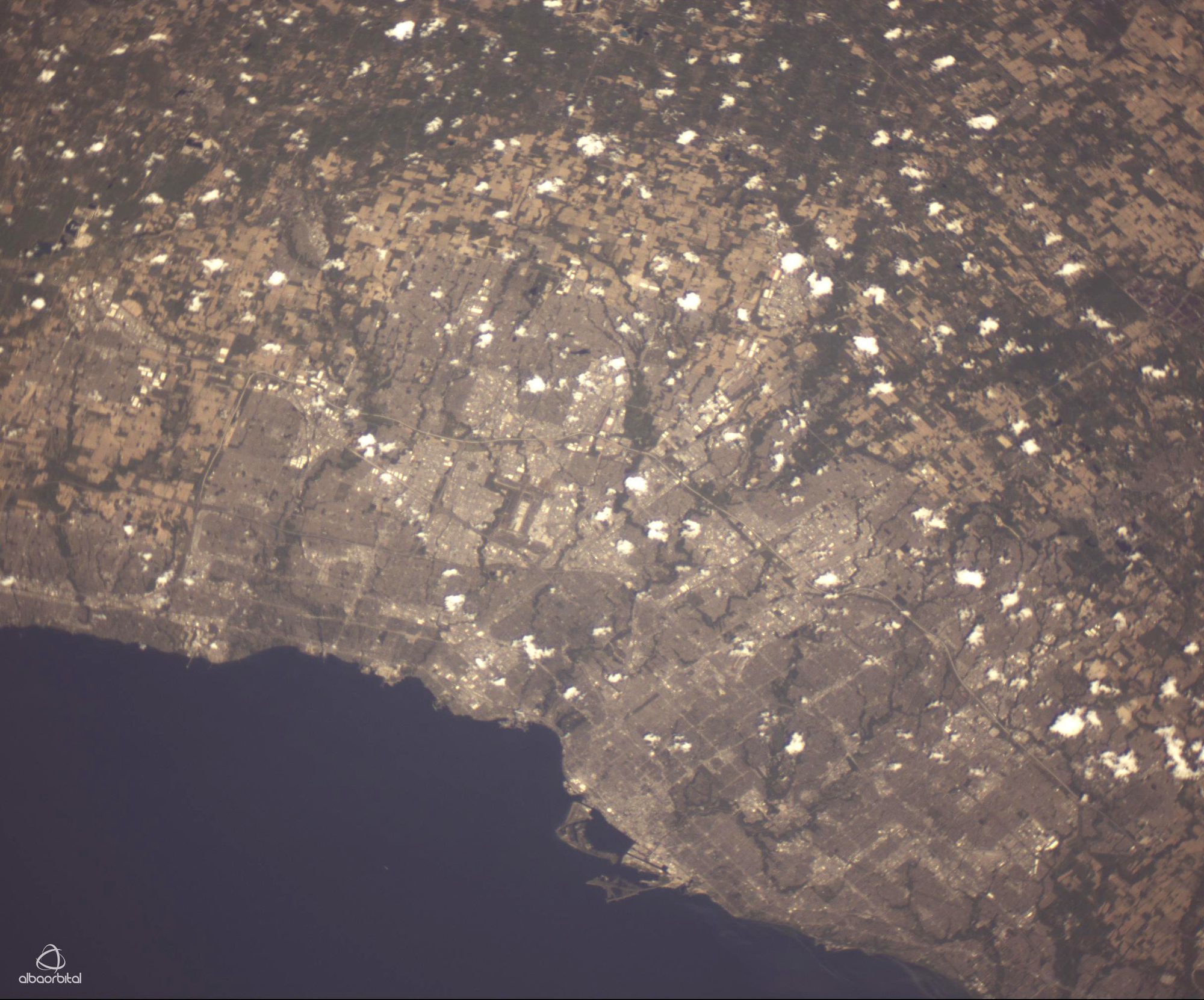 A coastline at night seen from Unicorn-2