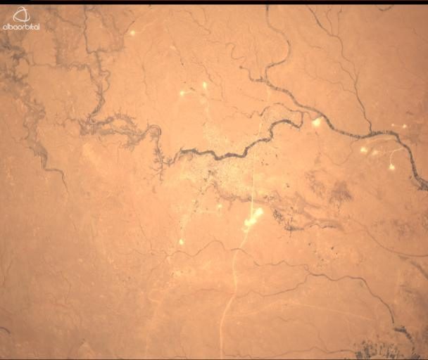 River channels in a desert, from orbit